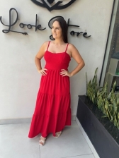 Vestido longo decote meia taça