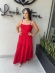 Vestido longo decote meia taça