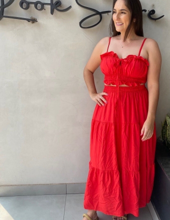 Conjunto top e saia