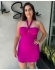Vestido curto frente única - Fúccia