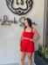 Short clochard jeans vermelho