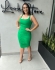Vestido midi canelado - Verde