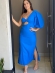 Vestido midi em linho azul claro